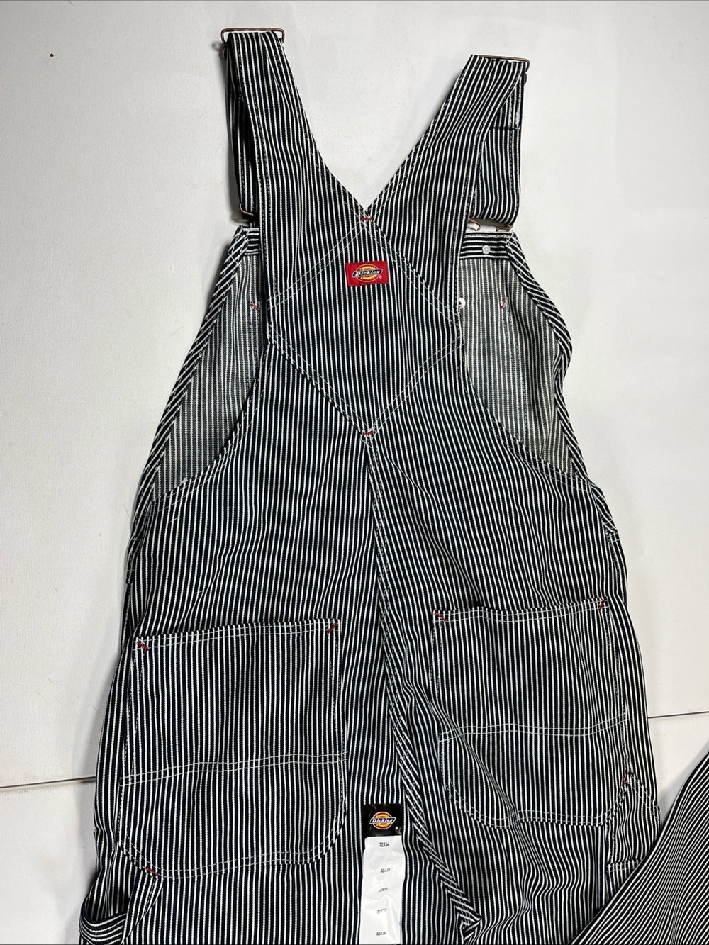 Dickies Overalls Men’s 32x30 Striped Conductor Railroad Cotton Bib NWT - Picture 10 of 12